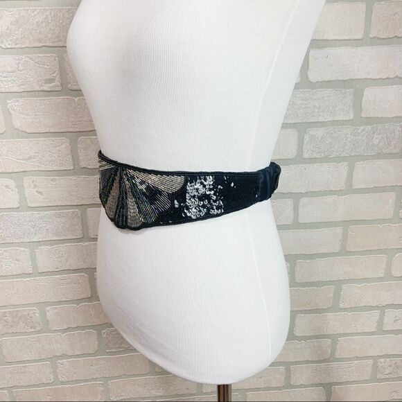 Vintage Sequin Gatsby Style Cummerbund  Belt - Picture 3 of 5